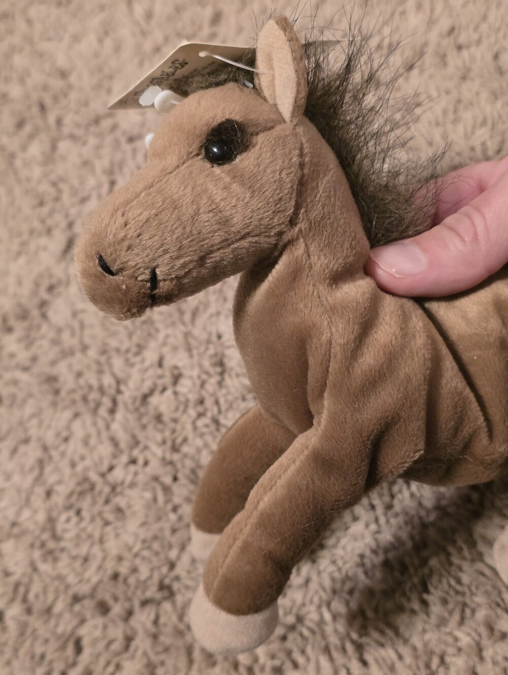 Vintage Dakin Huggables Tan Mini Horse Plush Bean Bag #25545 MWMT 7"